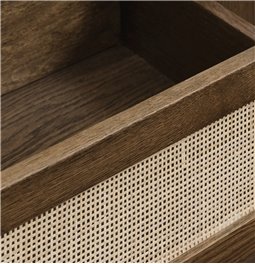 Console Ubarali, smoked oak color, plywood/oak veneer, H75x110x40cm