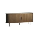 Sideboard Nola, smoked oak color, metal/oak veneer/MDF, H76x180x45cm
