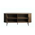 Sideboard Nola, smoked oak color, metal/oak veneer/MDF, H76x180x45cm
