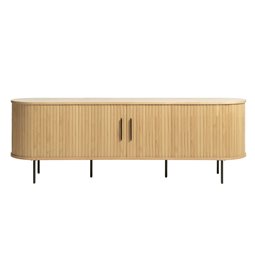 TV table Nola, natural color, metal/oak veneer/MDF, H55.5x180x40cm