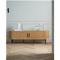 TV table Nola, natural color, metal/oak veneer/MDF, H55.5x180x40cm