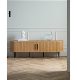 TV table Nola, natural color, metal/oak veneer/MDF, H55.5x180x40cm