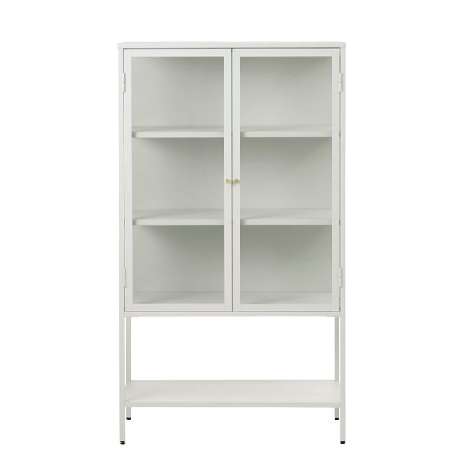 Display cabinet Ukarmel, white, steel/tempered glass, H160x90x40cm