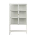 Display cabinet Ukarmel, white, steel/tempered glass, H160x90x40cm