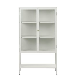 Vitrina Ukarmel, balta, plienas/grūdintas stiklas, H160x90x40cm