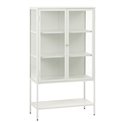 Display cabinet Ukarmel, white, steel/tempered glass, H160x90x40cm