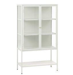 Vitrina Ukarmel, balta, plienas/grūdintas stiklas, H160x90x40cm