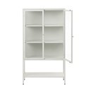 Display cabinet Ukarmel, white, steel/tempered glass, H160x90x40cm