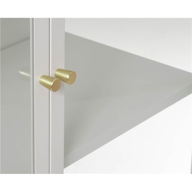 Display cabinet Ukarmel, white, steel/tempered glass, H160x90x40cm