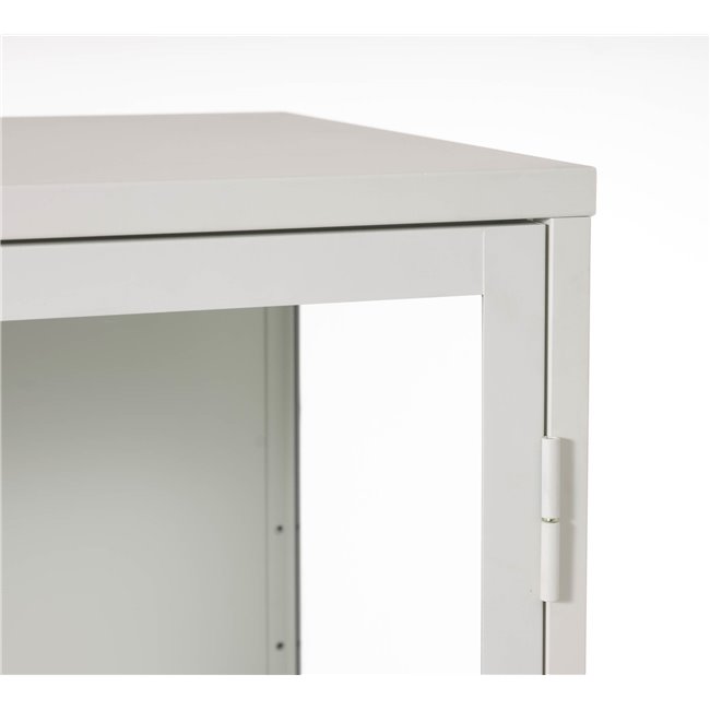 Display cabinet Ukarmel, white, steel/tempered glass, H160x90x40cm