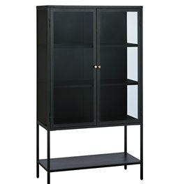 Vitrina Ukarmel, juoda sp., plienas/grūdintas stiklas, H160x90x40cm