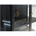 Display cabinet Ukarmel, black, steel/tempered glass, H160x90x40cm