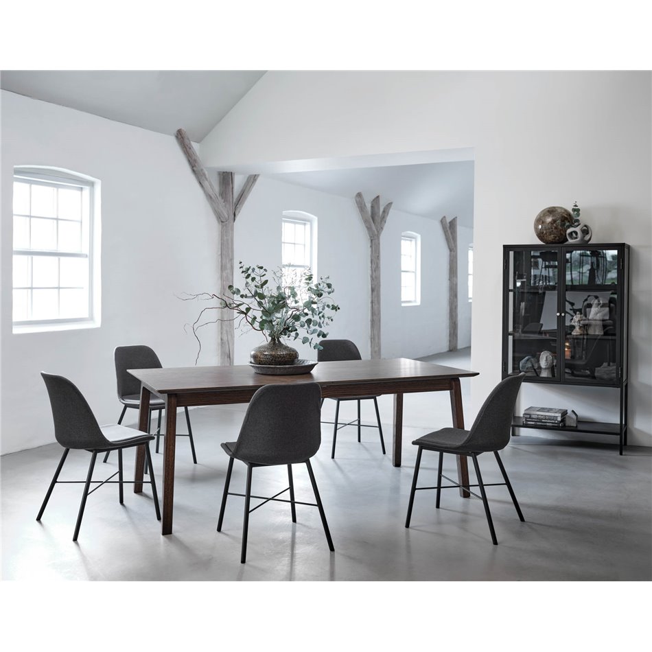 Display cabinet Ukarmel, black, steel/tempered glass, H160x90x40cm