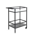 Serving trolley Unbronk, black, metal/tempered glass, H85x70x42cm