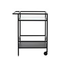 Serving trolley Unbronk, black, metal/tempered glass, H85x70x42cm
