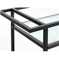 Serving trolley Unbronk, black, metal/tempered glass, H85x70x42cm
