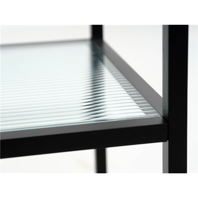 Serving trolley Unbronk, black, metal/tempered glass, H85x70x42cm