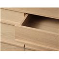 Chest of drawers Unponza, natural color, oak veneer, H75x140x43cm