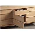 Chest of drawers Unponza, natural color, oak veneer, H75x140x43cm