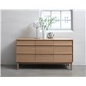 Chest of drawers Unponza, natural color, oak veneer, H75x140x43cm