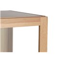 Шкаф Unelba, натурального цвета, закаленное стекло/MDF/дубовый шпон, H140х100х40см