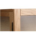 Шкаф Unelba, натурального цвета, закаленное стекло/MDF/дубовый шпон, H140х100х40см