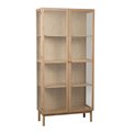 Шкаф Unelba, натурального цвета, закаленное стекло/MDF/дубовый шпон, H190х90х40см