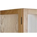 Шкаф Unelba, натурального цвета, закаленное стекло/MDF/дубовый шпон, H190х90х40см