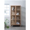 Шкаф Unelba, натурального цвета, закаленное стекло/MDF/дубовый шпон, H190х90х40см