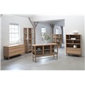 Шкаф Unelba, натурального цвета, закаленное стекло/MDF/дубовый шпон, H190х90х40см