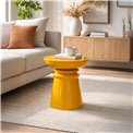 Coffee table TOTEM JAYA MTD, metal, mustard color, D38cm H43cm