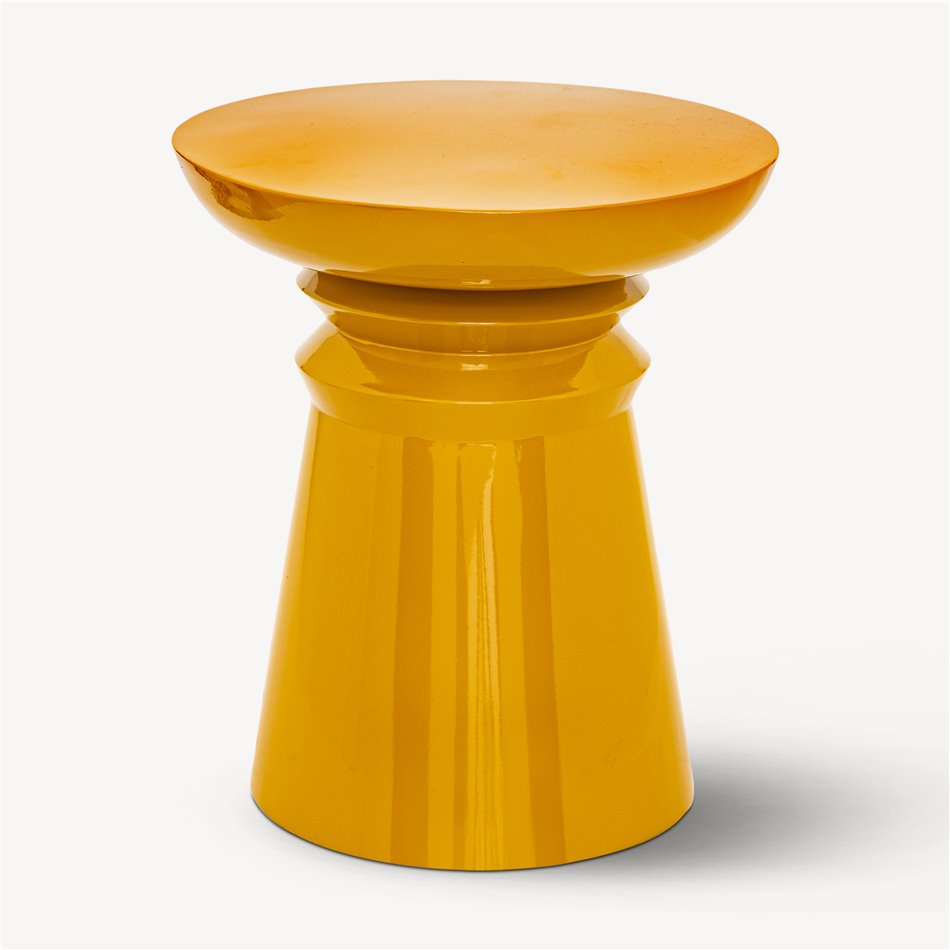 Coffee table TOTEM JAYA MTD, metal, mustard color, D38cm H43cm