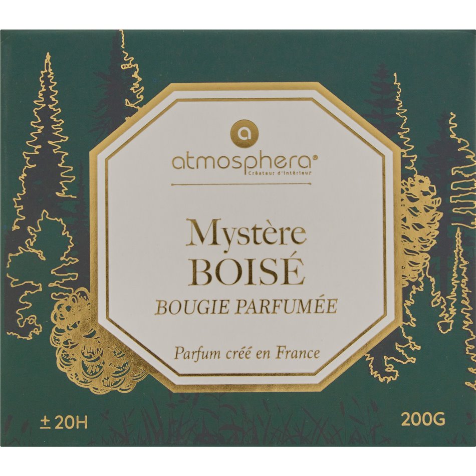 Candle in glass jar Elisa Bois, 200g, H8.3cm, D9.1cm