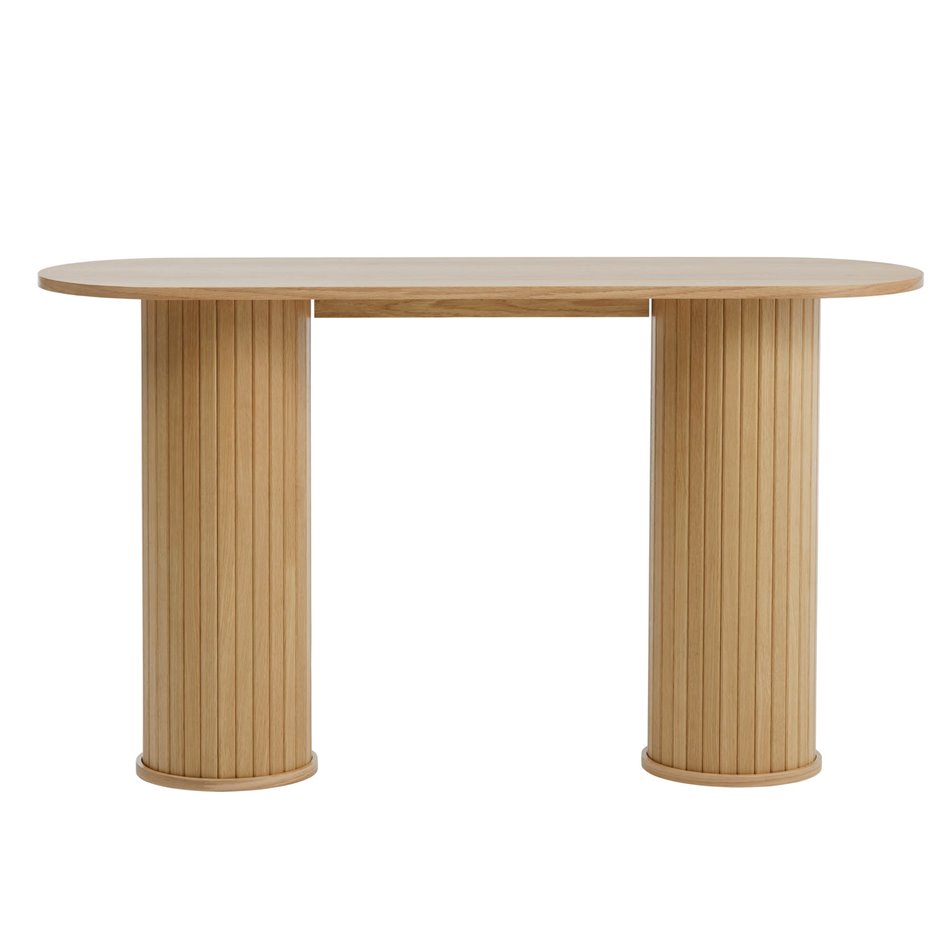 Console Nola, natural color, oak veneer/MDF, H75x130x40cm