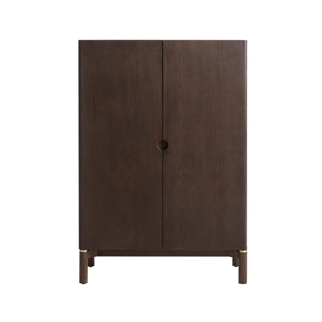 Шкаф Unarun, MDF/тёмно тонированный шпон дуба/массив дуба, H130х90х45.5см