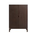 Шкаф Unarun, MDF/тёмно тонированный шпон дуба/массив дуба, H130х90х45.5см