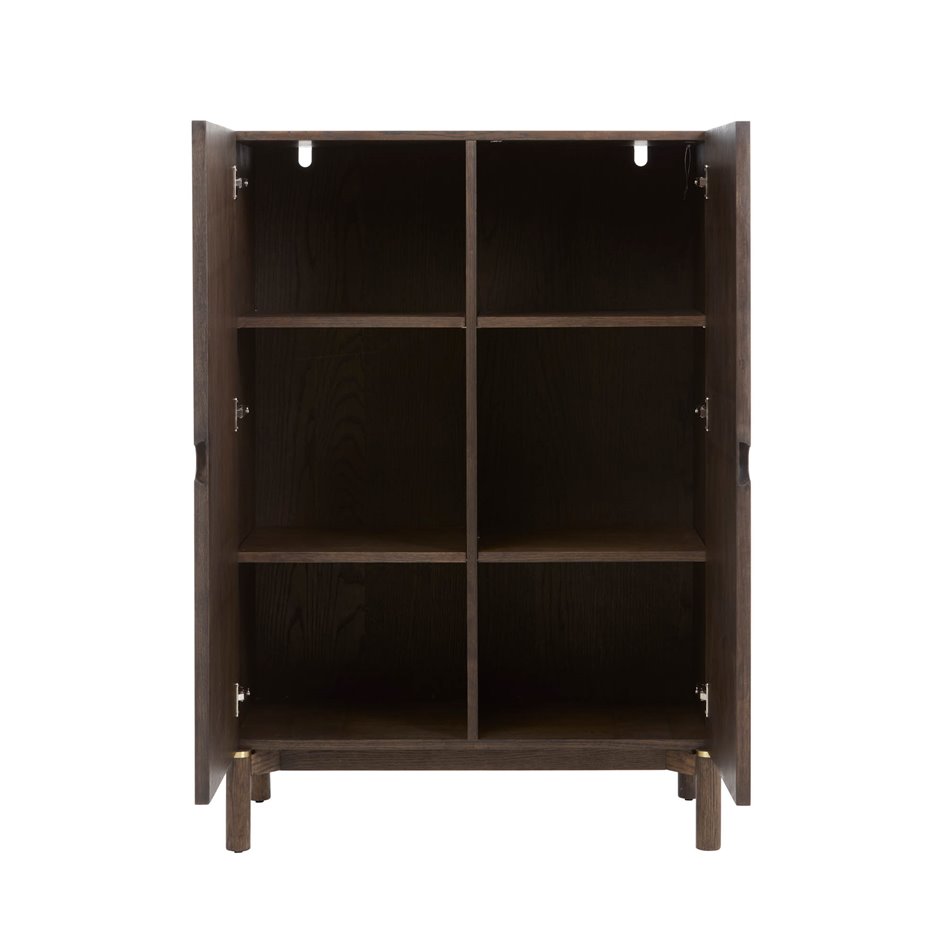 Шкаф Unarun, MDF/тёмно тонированный шпон дуба/массив дуба, H130х90х45.5см