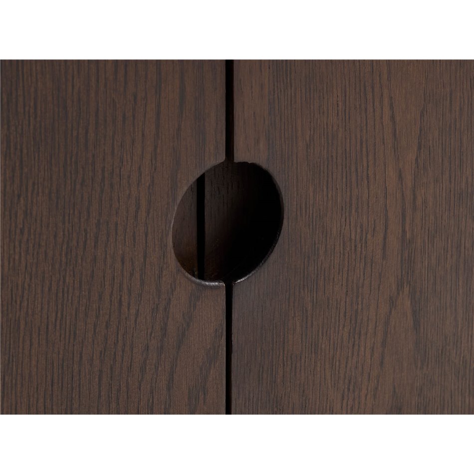 Шкаф Unarun, MDF/тёмно тонированный шпон дуба/массив дуба, H130х90х45.5см
