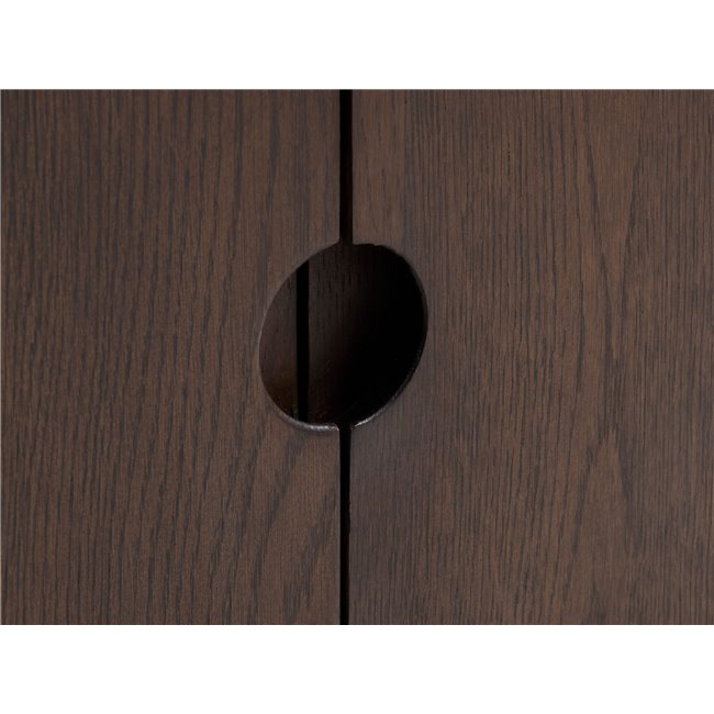Шкаф Unarun, MDF/тёмно тонированный шпон дуба/массив дуба, H130х90х45.5см