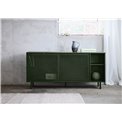 Chest of drawers Uvep, olive green, steel, H75x160x45cm