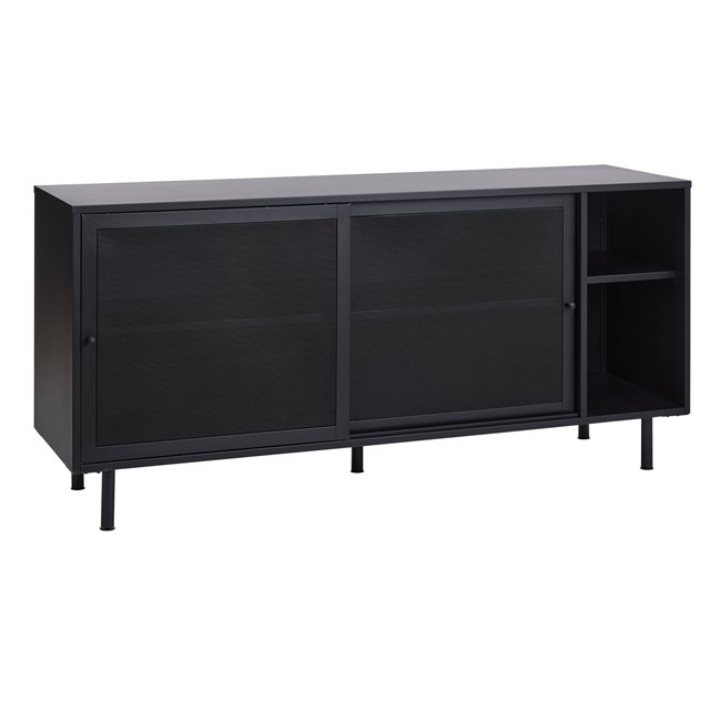 Chest of drawers Uvep, black, steel, H75x160x46cm