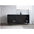 Chest of drawers Uvep, black, steel, H75x160x46cm
