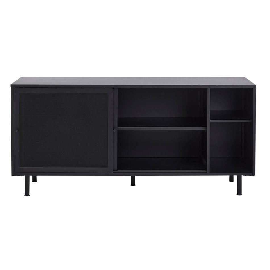 Chest of drawers Uvep, black, steel, H75x160x46cm