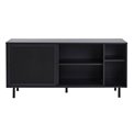 Chest of drawers Uvep, black, steel, H75x160x46cm