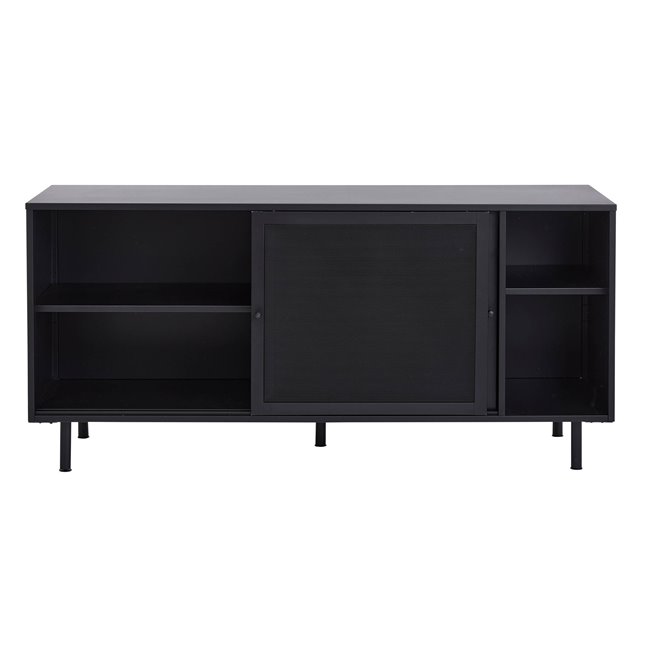 Chest of drawers Uvep, black, steel, H75x160x46cm