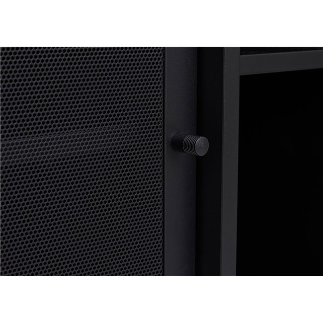 Chest of drawers Uvep, black, steel, H75x160x46cm