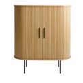 Cabinet Nola, natural color, metal/oak veneer/MDF, H118x100x40cm