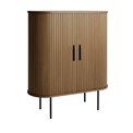 Cabinet Nola, smoked oak color, metal/oak veneer/MDF, H118x100x40cm