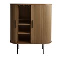 Cabinet Nola, smoked oak color, metal/oak veneer/MDF, H118x100x40cm