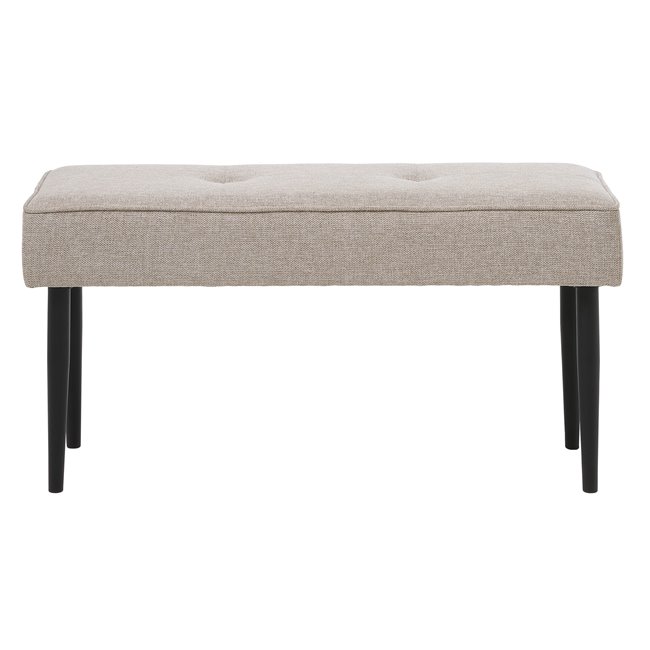 Bench Unanzak, beige/black, steel/polyester, H48x100x36cm, seat height 48cm